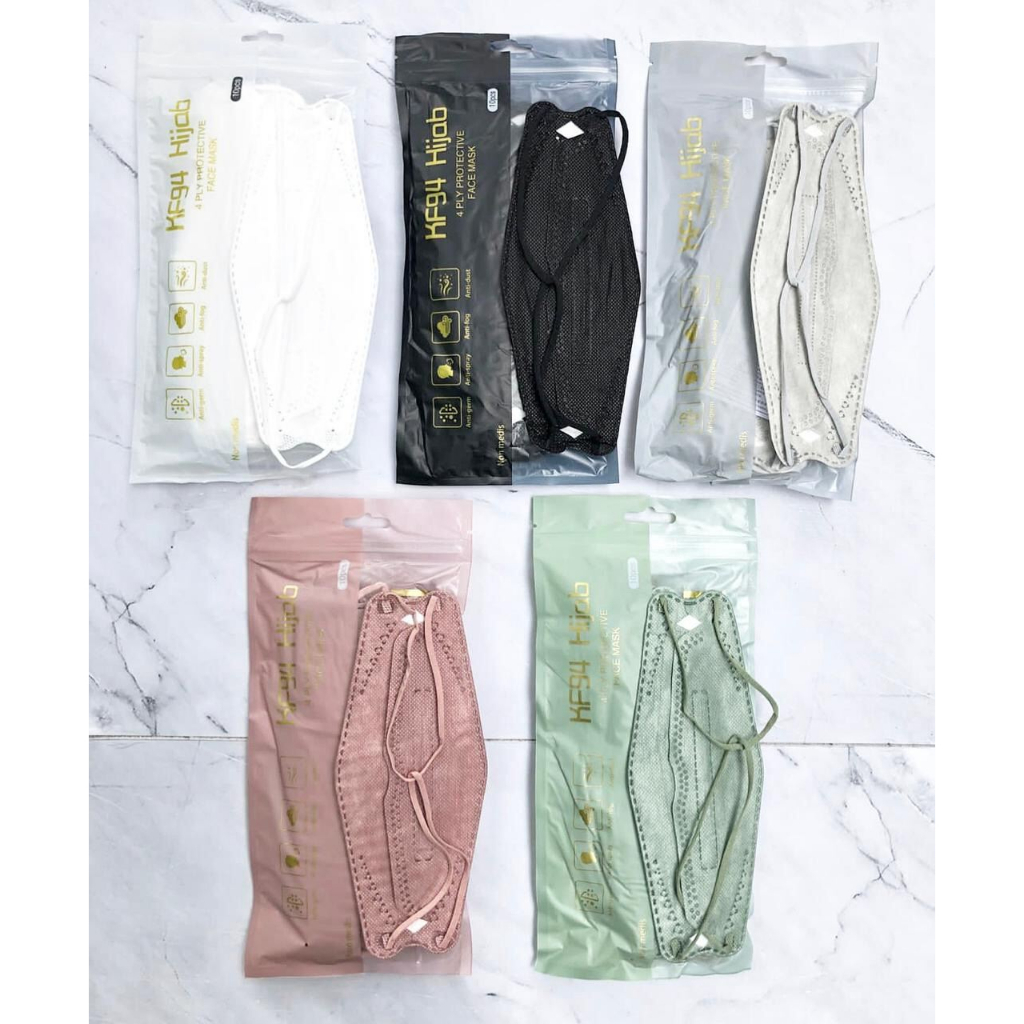 ENZ ® MASKER KF94 KF 94 PACK KOREA PREMIUM 4PLY 4 PLY HITAM PUTIH ISI 10 PCS UKURAN DEWASA 1135