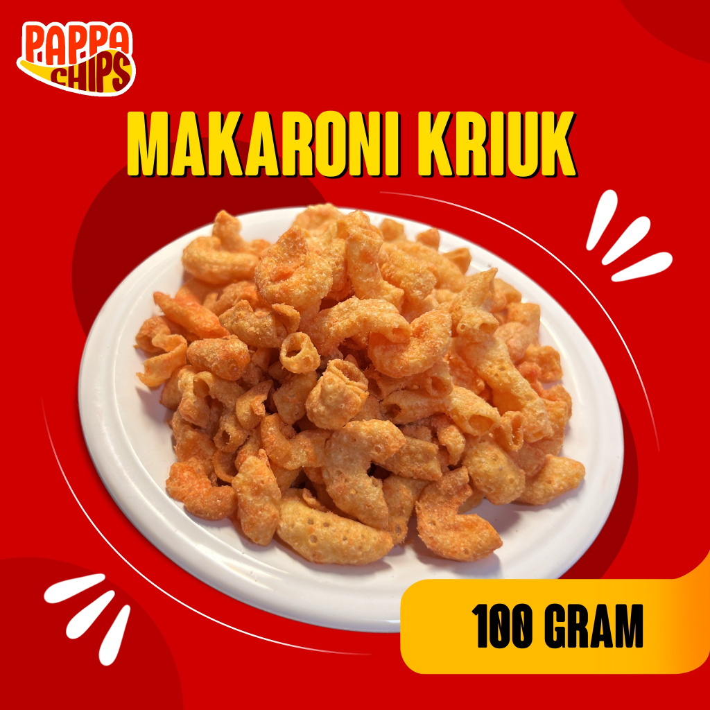 

PAPPA CHIPS MAKARONI KERING BUMBU TABUR Cemilan Camilan Goreng Renyah Kriuk Gurih Pedas Lada Asin Balado Pizza Keju Jagung Manis Barbeque BBQ Daun Jeruk Macaroni 100 g gr gram