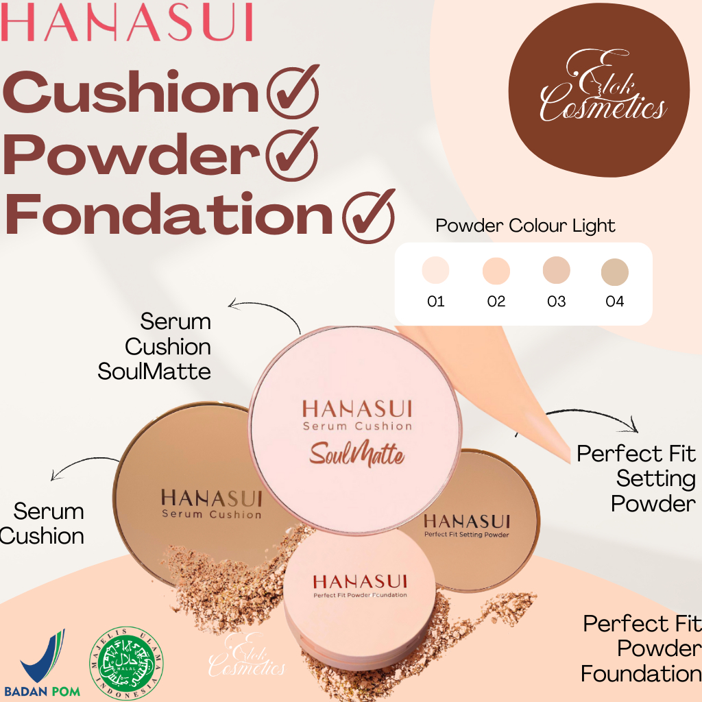 ❤️ HANASUI ❤️ SERUM CUSHION | SOULMATTE | SETTING POWDER | POWDER FOUNDATION ORI BPOM