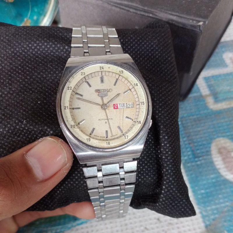 jam tangan brand second bekas cowok/pria seiko 5 vintage Japan automatic model klassic antik jadul t