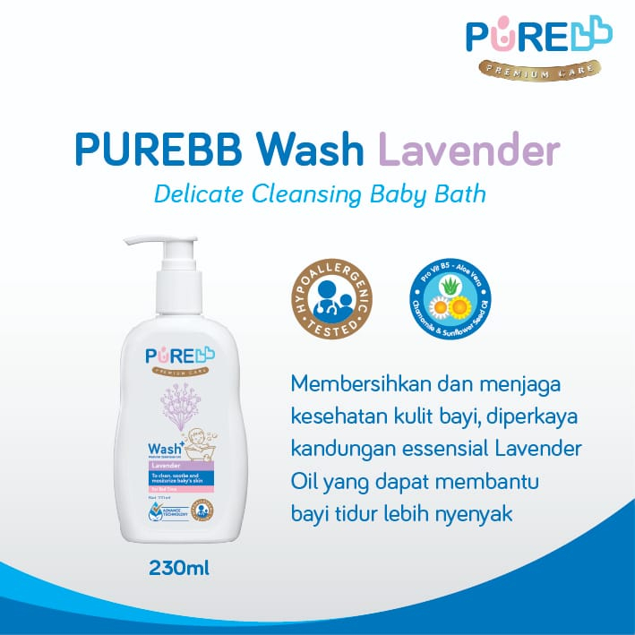 PURE BB Wash Eucalyptus 230ml Anti Bacterial Lavender Lemongrass Rosemary