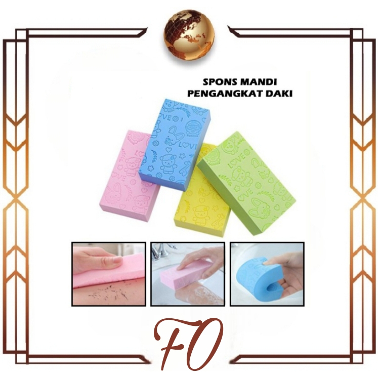 (FO)Spons Mandi Sponge Daki Spon Busa Pengangkat Kotoran Pembersih Badan Kaki Alat Gosok Sabun Bath Soap