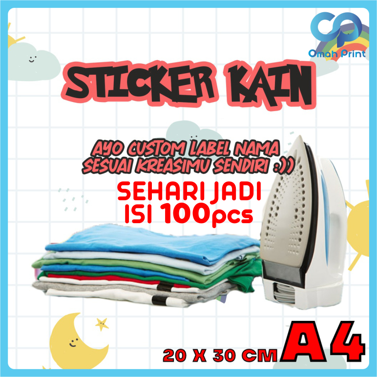 Stiker kain SEHARI JADI - isi 100pcs