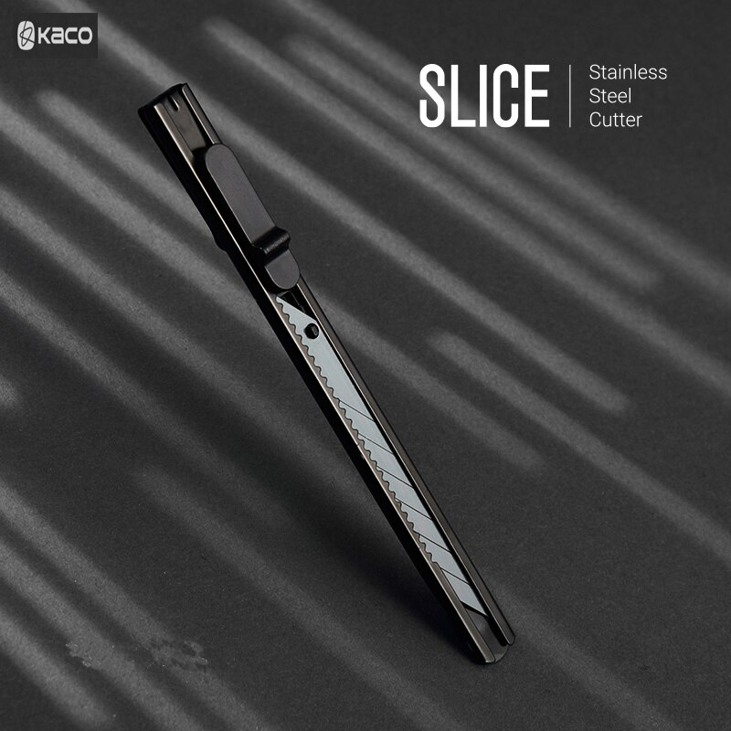 KACO SLICE Pisau Cutter Stainless Steel Utility Knife - K1425 - Black