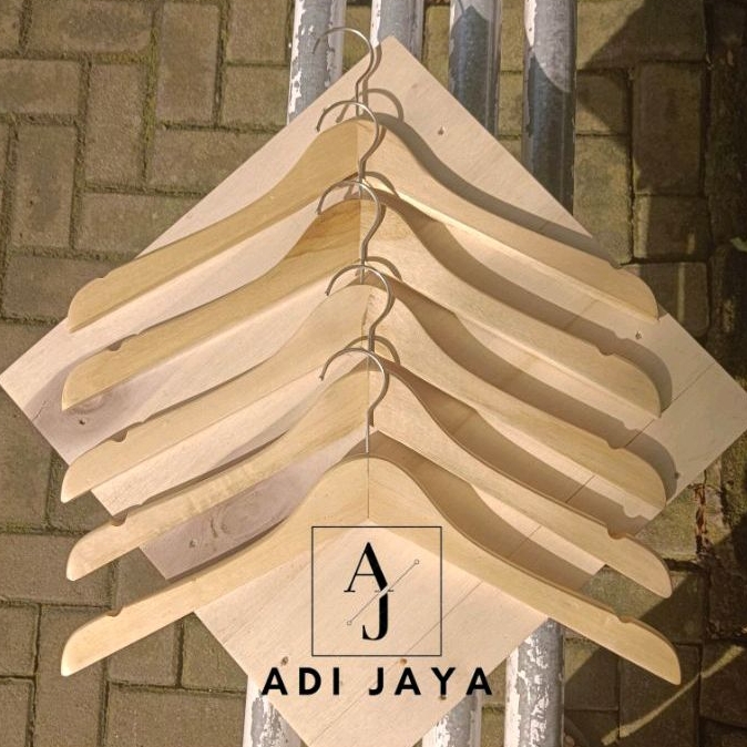 HANGER KAYU NATURAL MINOR DEFECT PAKET 12PCS / 1 LUSIN SALE REJECTED ADI JAYA