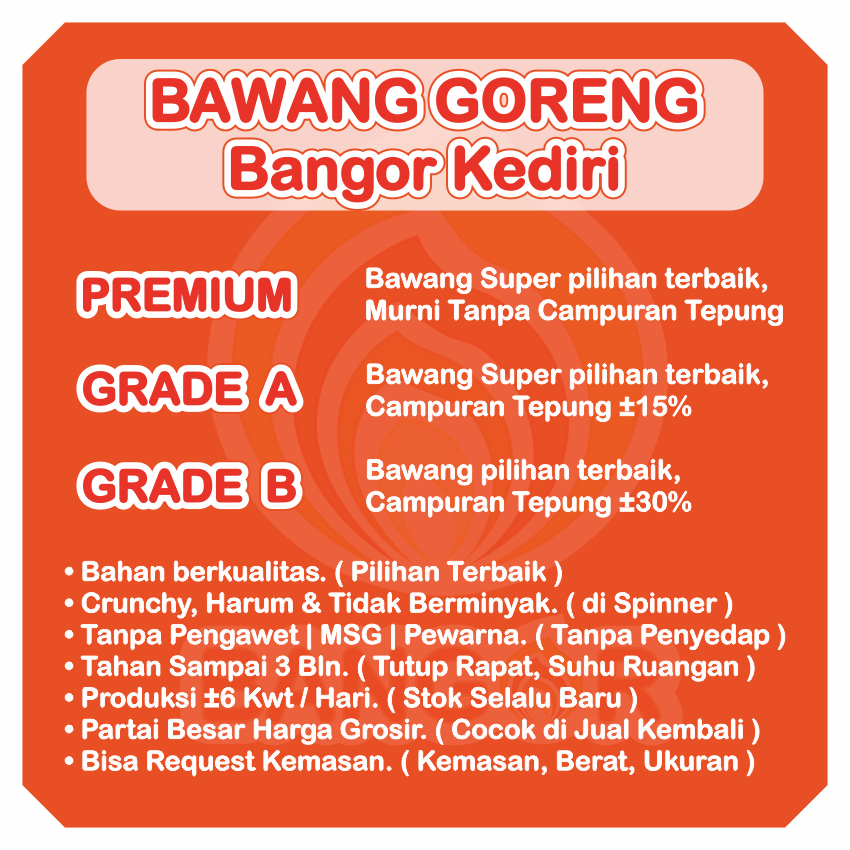 MERAH-A [ 1 Kg ] Bawang Merah Goreng / Brambang Goreng, Grade A, Refill