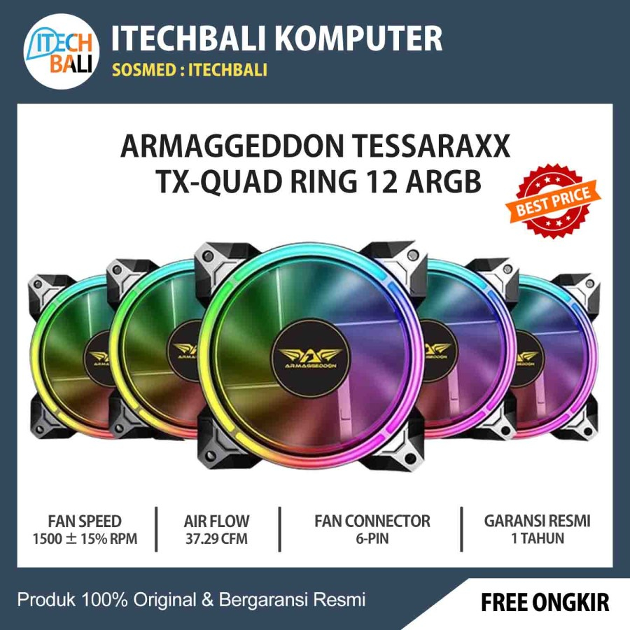 Fan ARMAGGEDDON Tessaraxx TX-QUAD Ring 12 ARGB | ITECHBALI