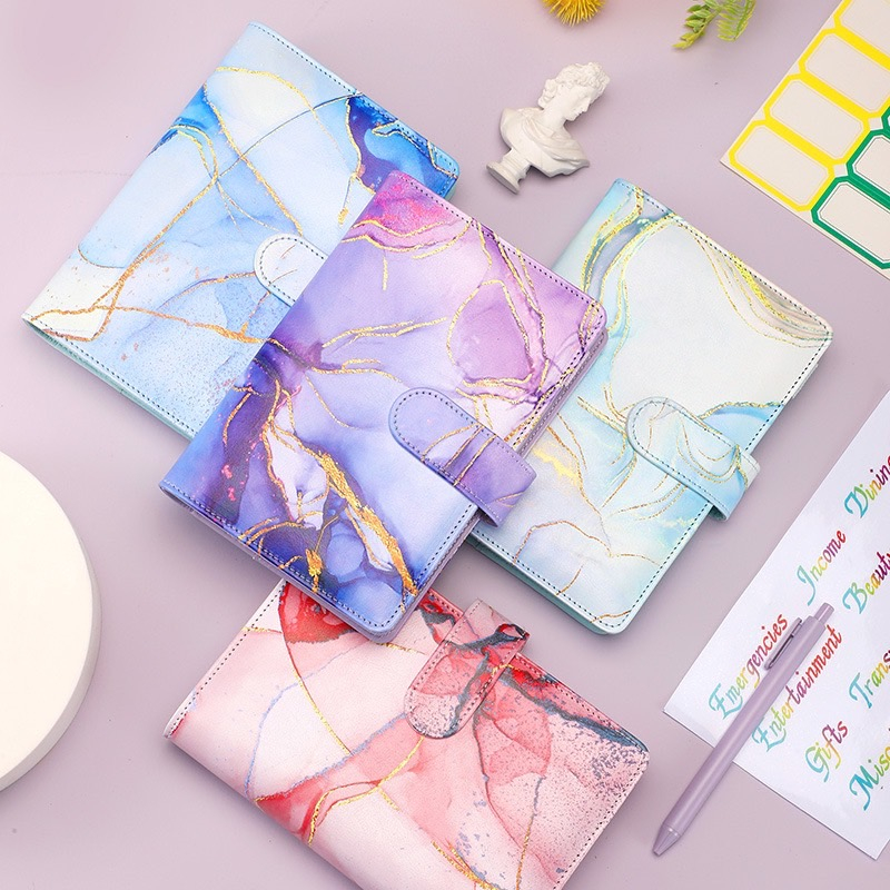 

Binder Kulit PU Warna Unicorn Marble A6 6 Lubang