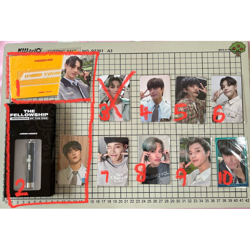 (BACA DESKRIPSI) PHOTOCARD WOOYOUNG ATEEZ WUYO ELINE EVERLINE PIPI KTOWN BROADCAST BC PEACE PIPI PRO