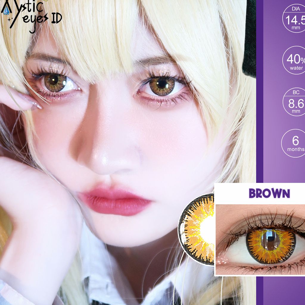 [✅COD] MYSTICEYES SOFTLENS COSPLAY Vika Tricolor LENSA KONTAK EVA ANIME RED BLUE BROWN LENS 14.5MM (NORMAL)