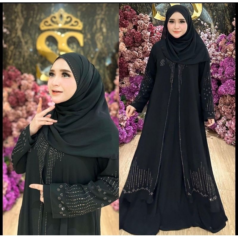 Abaya Dubai Swarosky SS | Abaya Mewah | Abaya Lebaran