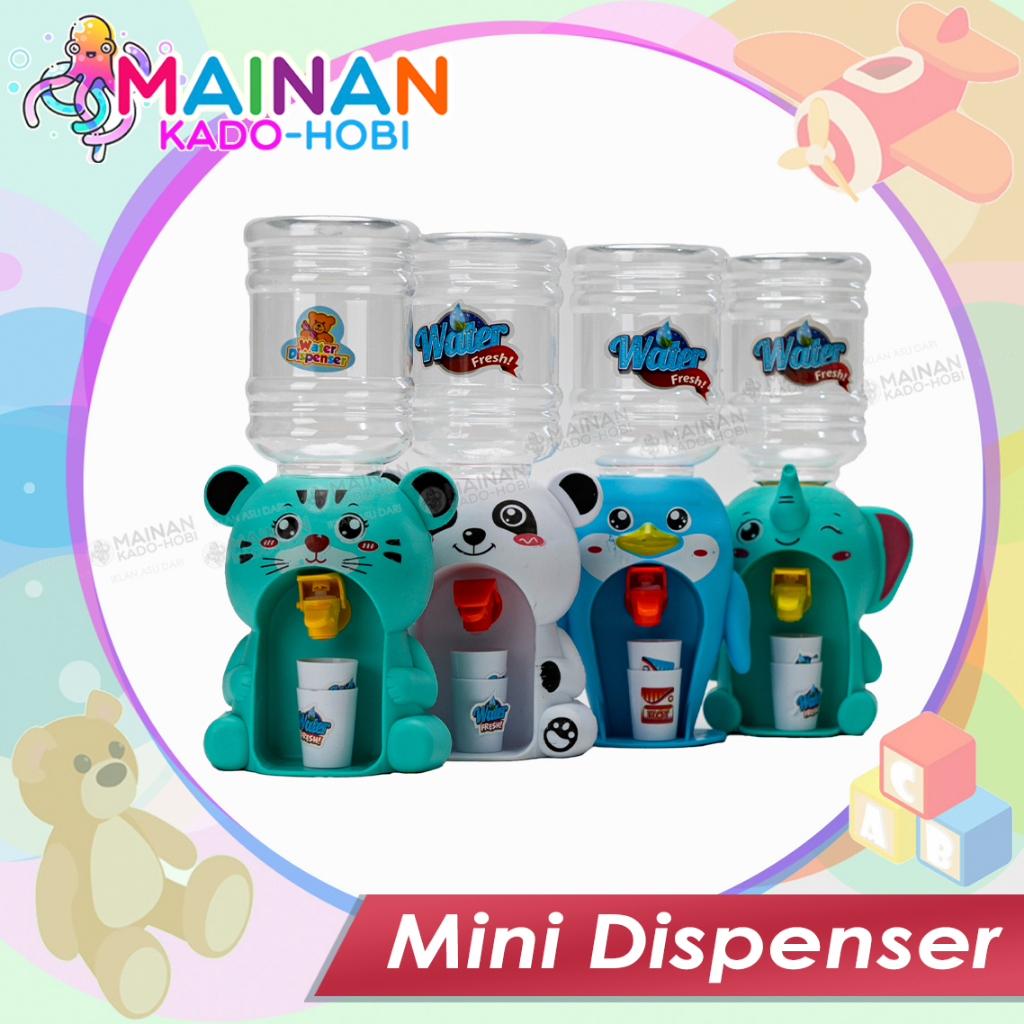 MAINAN EDUKASI ANAK MINIATUR DISPENSER GALON AIR MINI KARAKTER LUCU