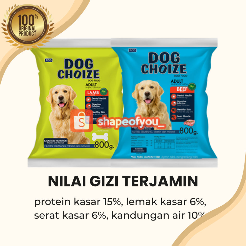 Dog Choize Makanan Kering Anjing Dogchoize 800gr Adult Puppy Pakan Anjing Dog Choice Beef Lamb Freshpack