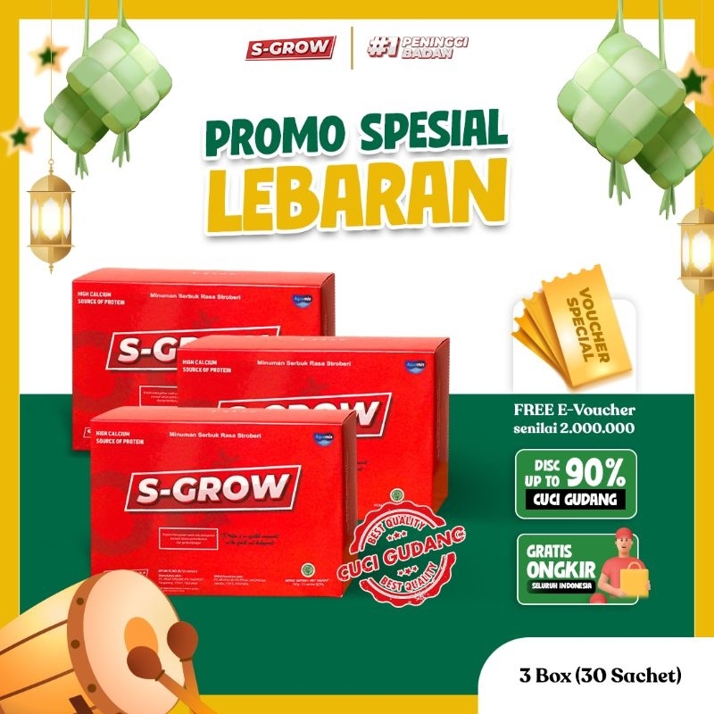 

S-GROW Susu Peninggi Badan ( Paket Platinum 3 Box)+Emas 1 gram