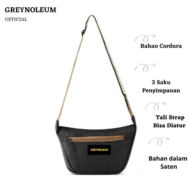 Tas Selempang Pria Wanita Kev Slingbag Distro Polos