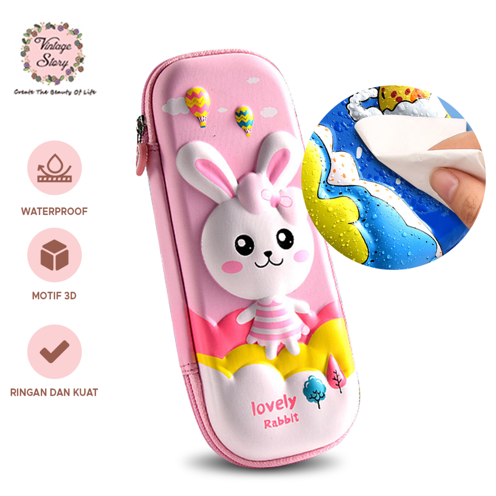 

Kotak Pensil Anak Pencil Case 3D Anti Air Import Karakter Lucu Timbul Unicorn Dino Astronot Rocket