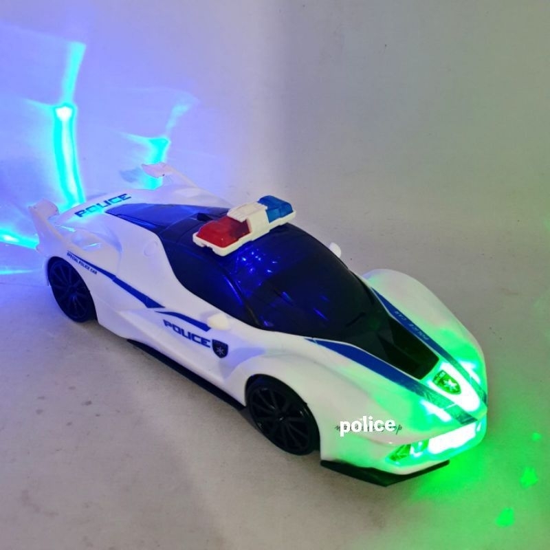 mainan anak mobil polisi lampu dan sirine police car 4D