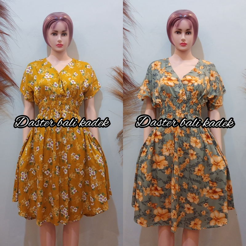 DRESS MOZA PENDEK MOTIF