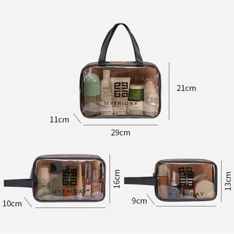 MAGEFY Tas Make Up Kosmetik Organizer Travel Pouch Tas Kosmetik Transparan Tas Cuci PVC Tas Penyimpanan Perjalanan 0311