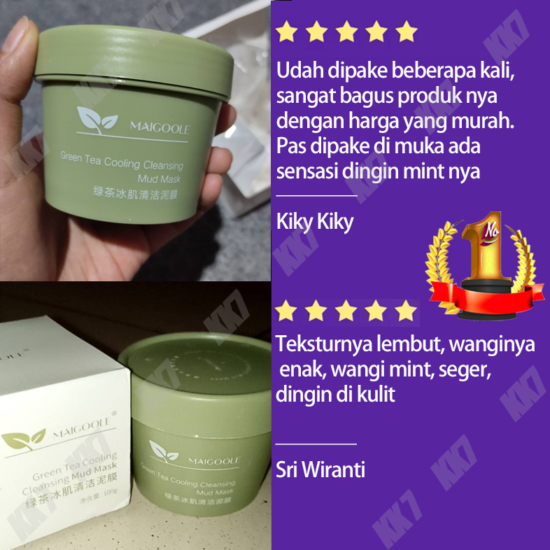 Maigoole Mudmask Green Tea Clay Mask Masker Wajah Green Tea Pore Clean Clay Mask - 100gr