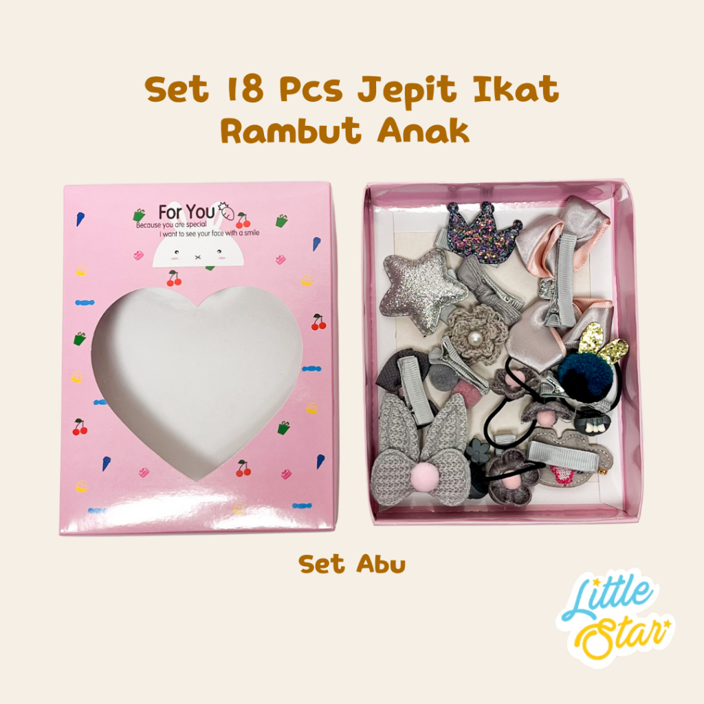 LS 18in1 Gift Set Pita Jepit Rambut Anak Perempuan Korea Fashion Lucu