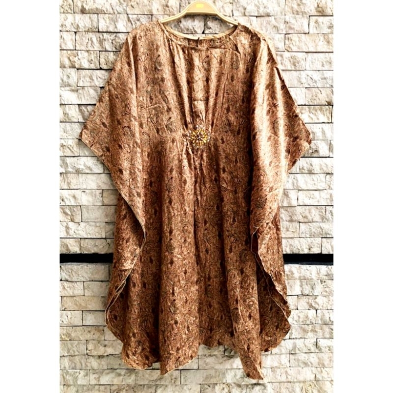 SALE EX BUTIK KAFTAN BATIK SILK WOMAN - TERUSAN GAMIS HIJAB WANITA BATIK SUTRA