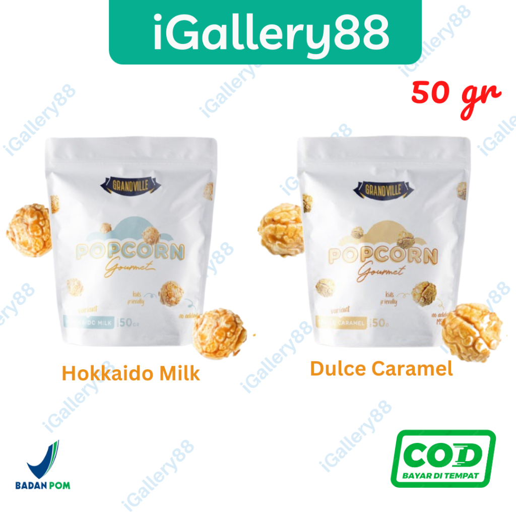 Grandville Popcorn Gourmet Hokkaido Milk Crunchy Floss Cheese Blast Dulce Caramel 50gr