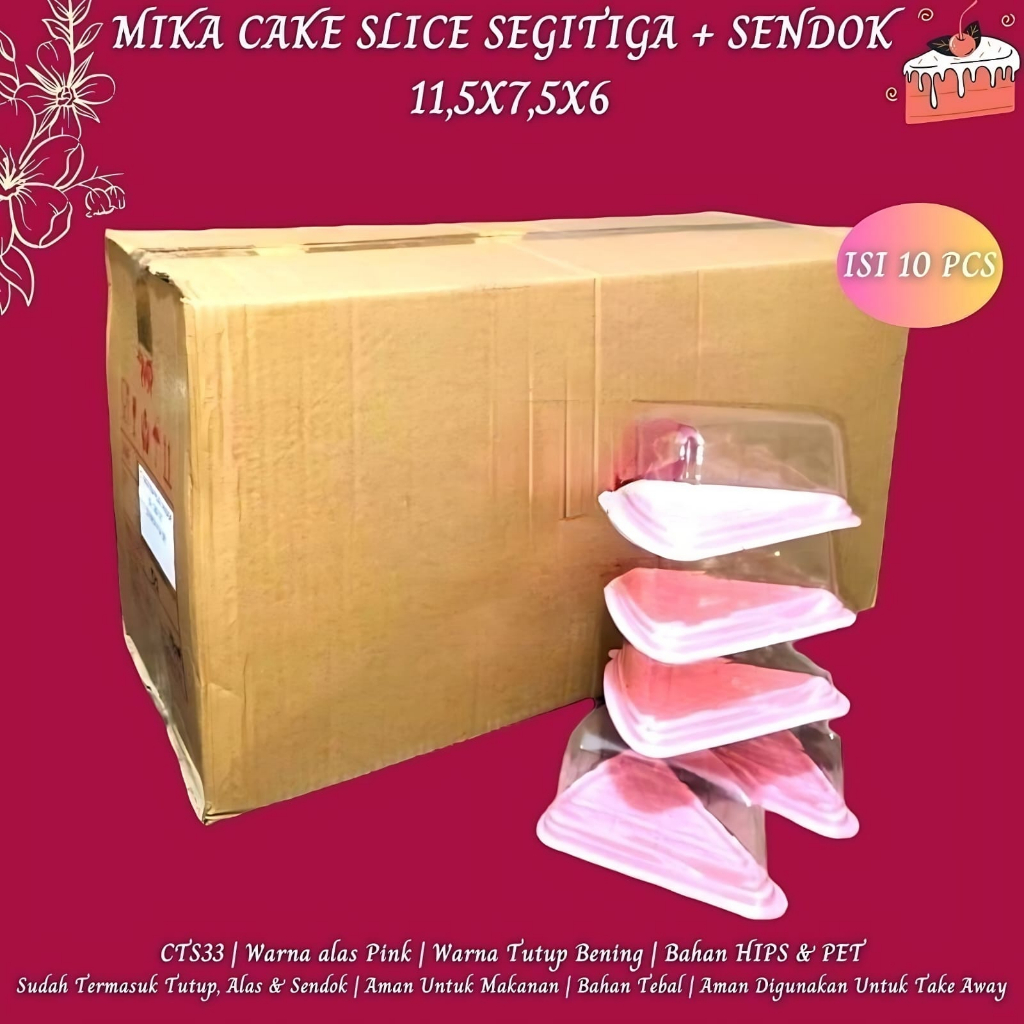 Mika Cake Mika Segitiga Plus Sendok (Isi 10 Pcs-CTS33)