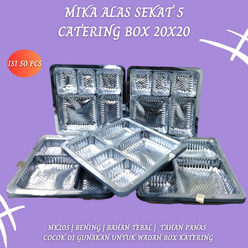 Mika Sekat 5 Mika 20X20 Alas Mika (Isi 50 Pcs-MK205)