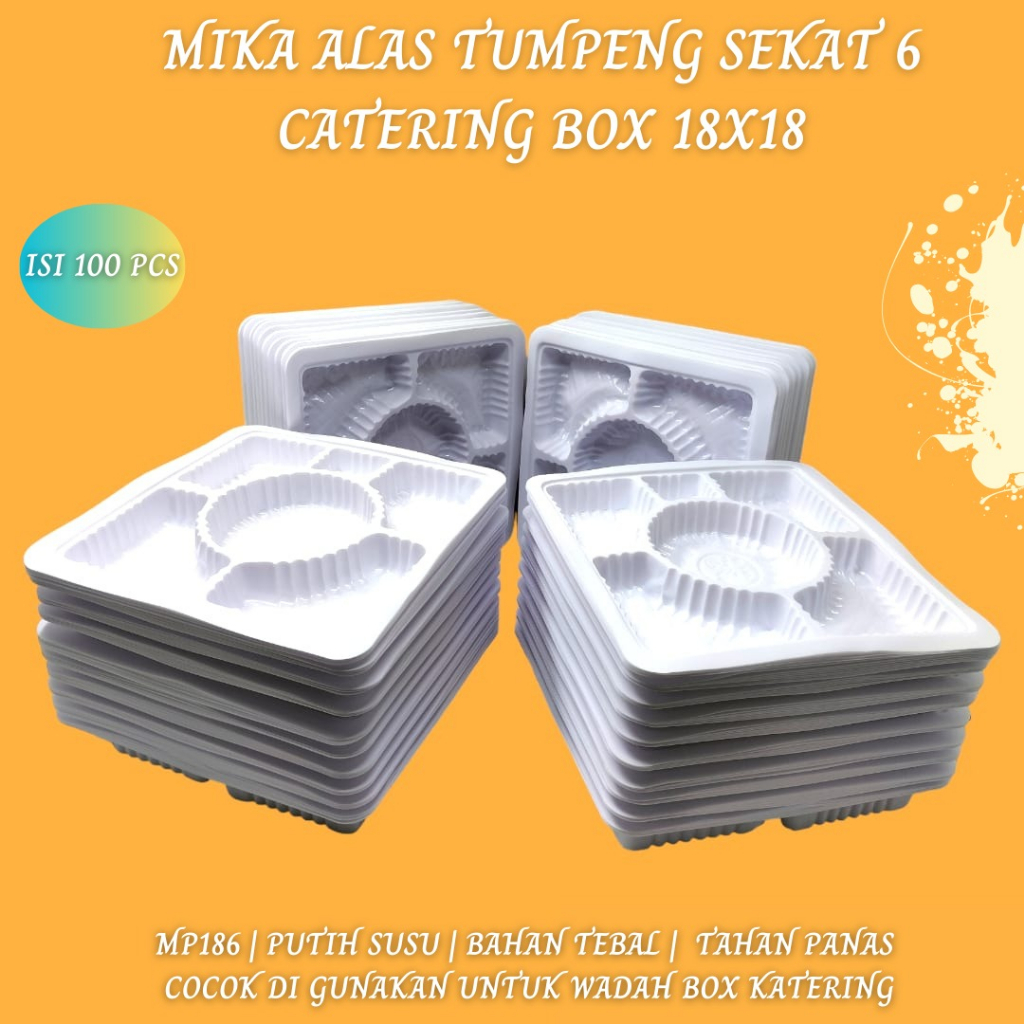 Mika Sekat 6 Mika 18x18 Alas Tumpeng (Isi 100 Pcs-MP186)