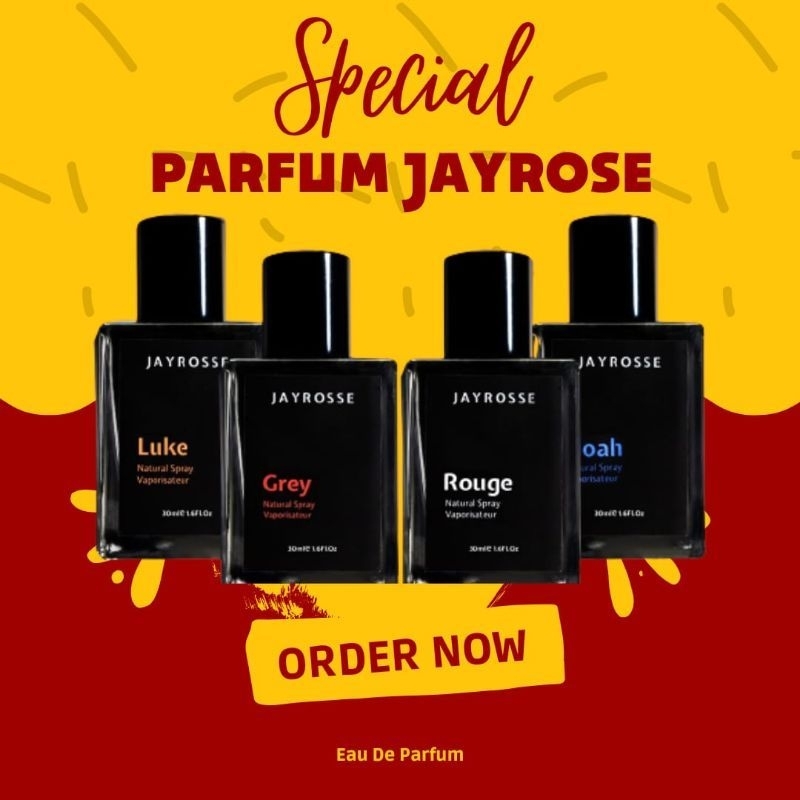 { Beli 1 dapat 4 } Parfum Jayrosse - Grey - Noah - Rouge - Luke - Parfum Pria tahan lama || Gratis O