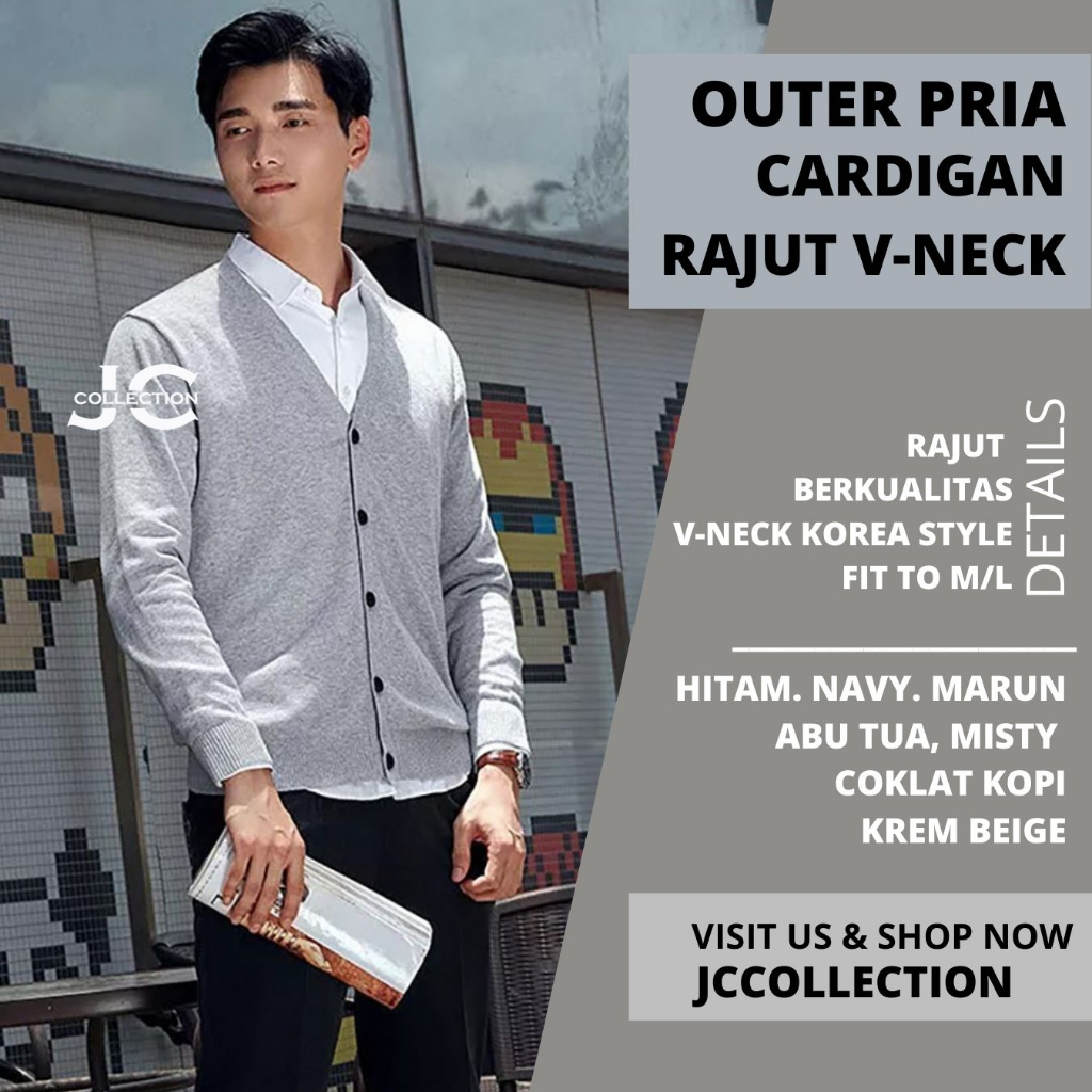 Cardigan Pria Rajut Premium Combed Riko  - JCCollections