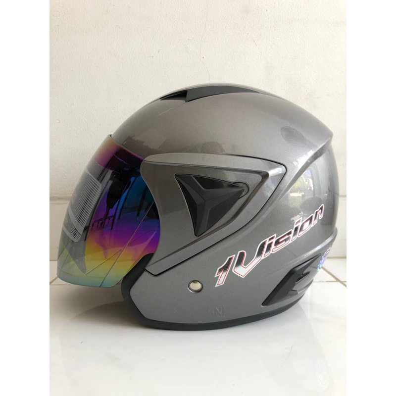 Helm Dewasa Warna Grey Solid Merk GHM SNI Terlaris Termurah