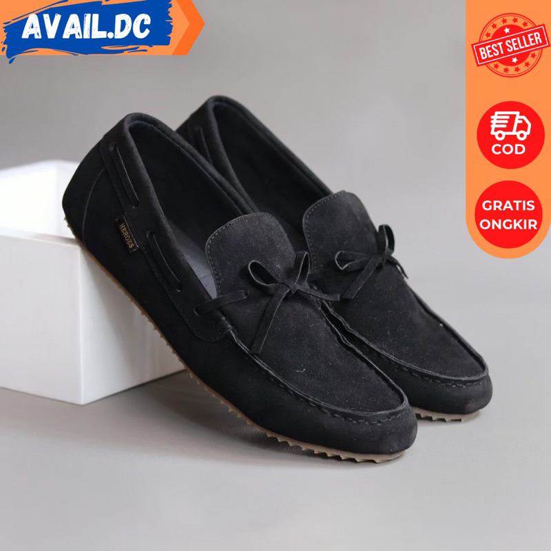 sepatu pria kulit casual slip on zapato