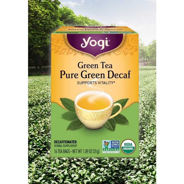 

Yogi Green Tea Pure Green Decaf Tea SUPPORTS VITALITY* 16 Tea Bags