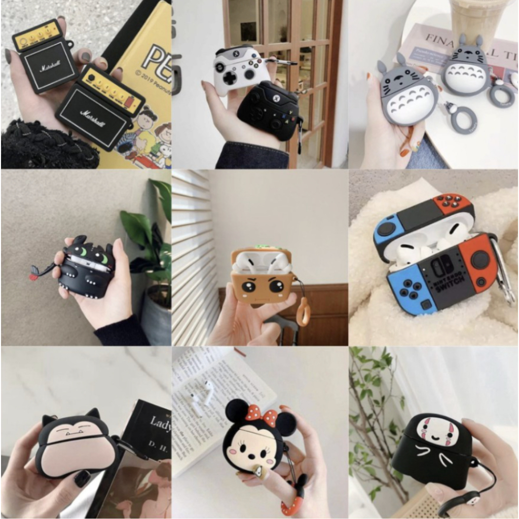 Case Airpods Pro Premium Lucu 3D Boba Toothless Baymax Hitam Nintendo Xbox Inpods 13 Airpro 2