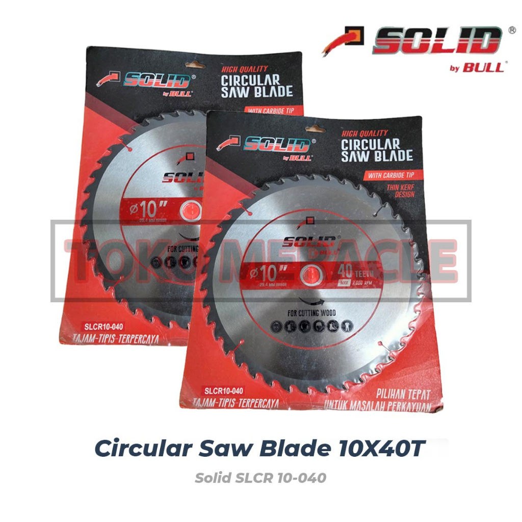 [Silver] Solid Circular Saw Blade 10"X40T - Pisau Gergaji Serkel Kayu Tipis Non Tanduk 10inch 40T 24