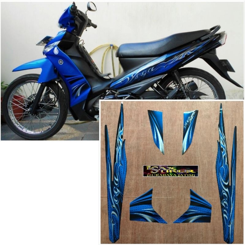 Striping original Yamaha Vega ZR biru tahun 2011 2012
