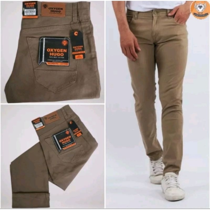 celana katun panjang pria celana bahan katun Naomi oxigen hugo celana panjang katun