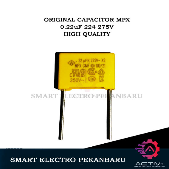 ORIGINAL CAPACITOR 275VAC 0.22uF 220nF 224 MPX CMPP X2 Pitch 15mm Kapasitor Capasitor 275V 220 nF 22