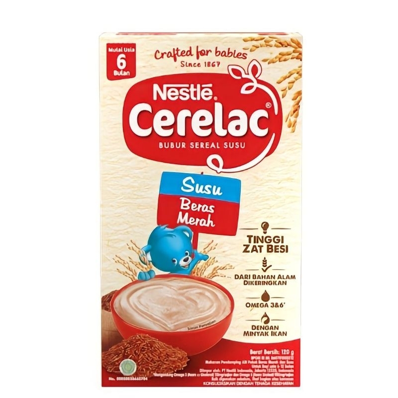 Nestle cerelac bubur sereal susu instan beras merah 120g