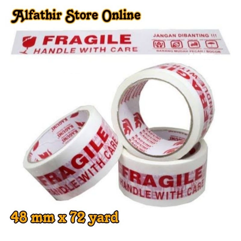 

LAKBAN FRAGILE PUTIH [ 45mm x 72 Yard ]