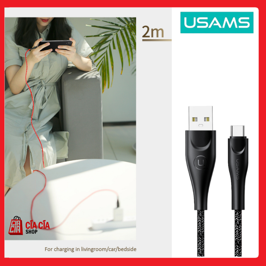 USAMS U41 Kabel Data USB Lightning Kabel Charger Iphone Lightning 2A