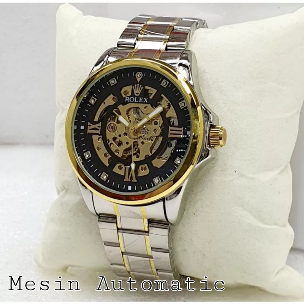 COD Jam tangan Rolex Automatic Kinetic Gerak tanpa baterai