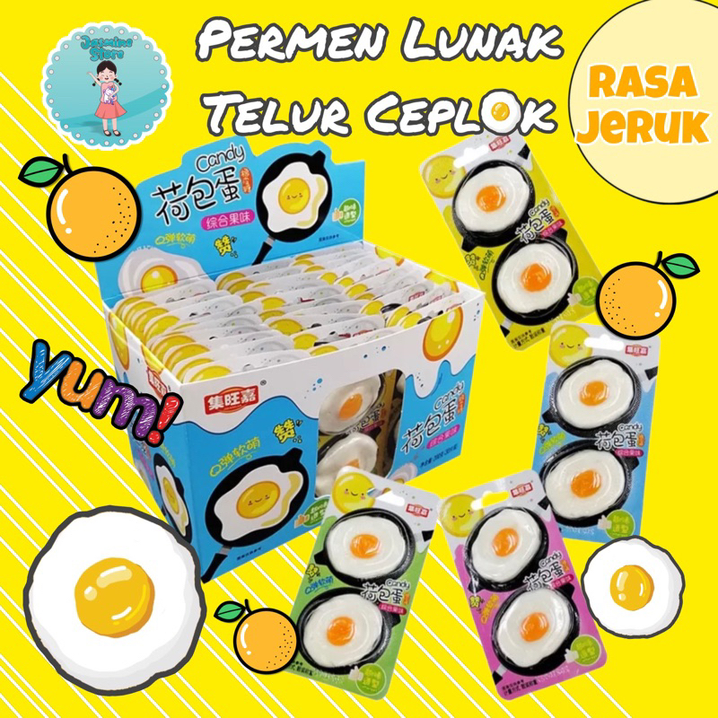 

Jelly Telor/Permen Telur Ceplok rasa Jeruk/Permen Unik/Permen Jeli Agate Bentuk Telur