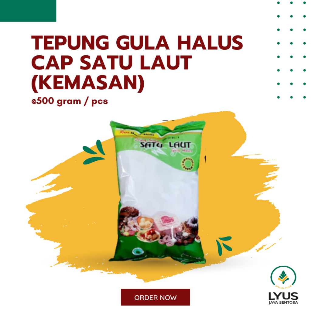 

Tepung Gula Halus Icing Sugar Cap Satu Laut @500g (kemasan)