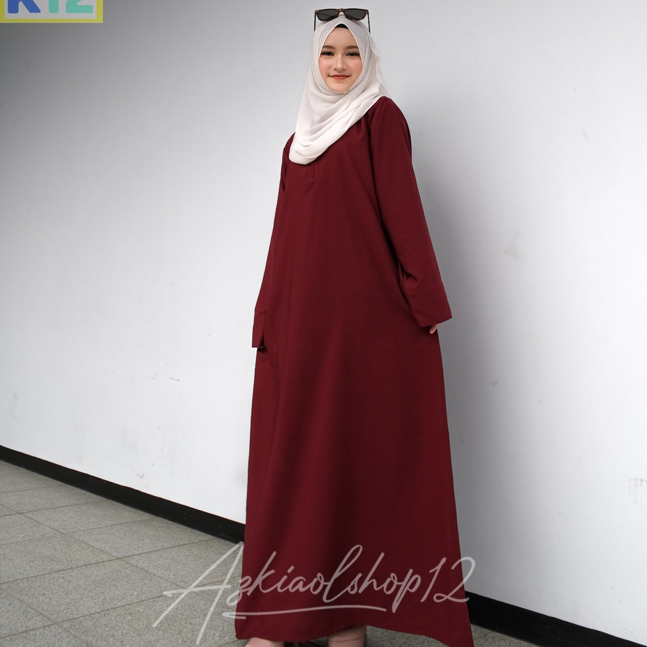 Keyra Dress - Gamis Casual Simpel Panjang Muslim Sporty Busui