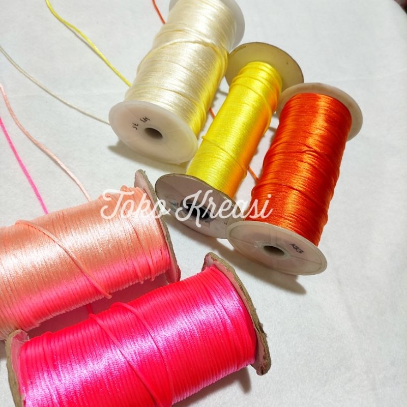 (Per meter) Tali Satin - Tali Simpul Cina - Tali RRT Polos 2mm aneka warna