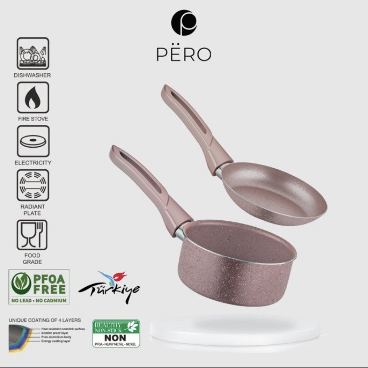 Pero Sauce Pan dan Fry Pan 18cm - 1 Set 2pcs