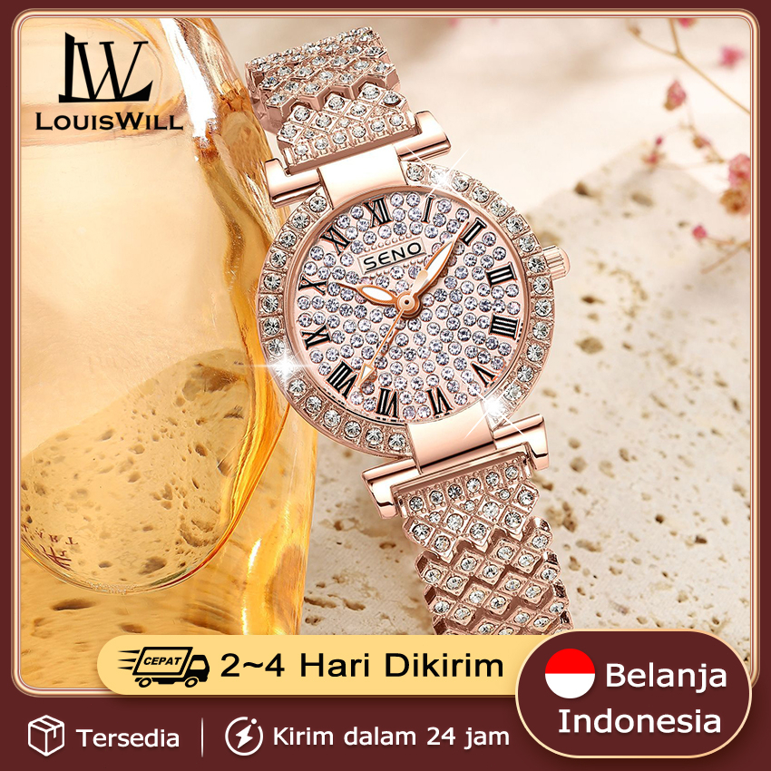 Louiswill Jam Tangan Wanita Original Anti Air Tali Jam Kuarsa Santai Mewah Jam Tangan Cewek